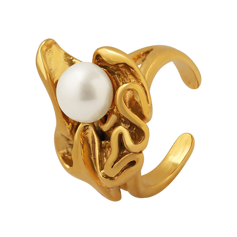 LULU GOLD PEARL RING