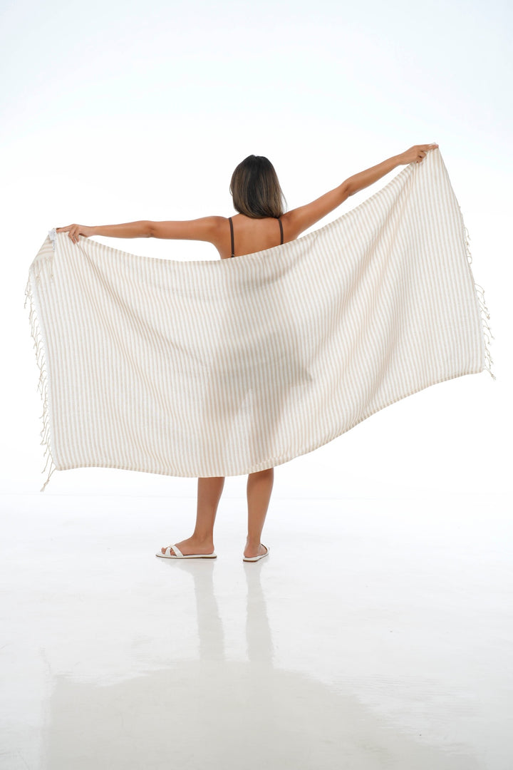 BEIGE TRADITIONAL TURKISH TOWEL